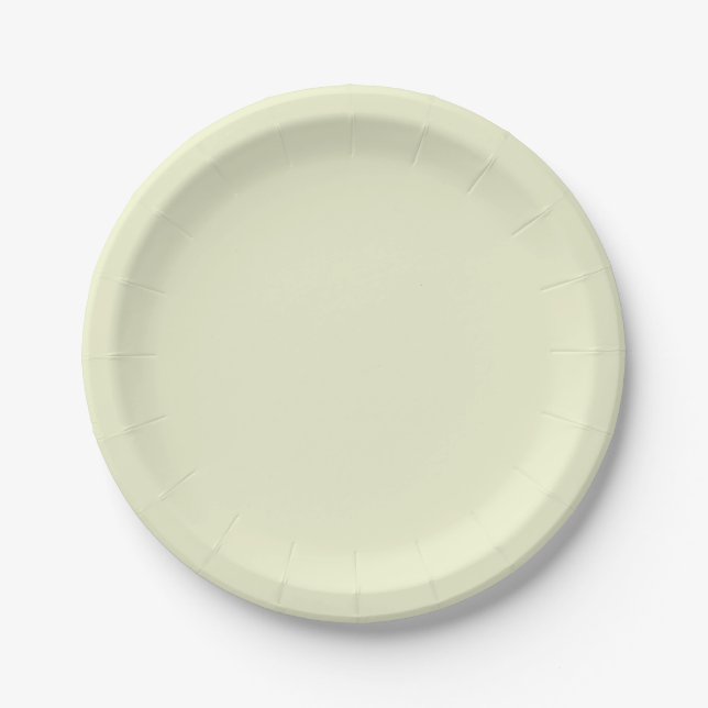 SIMPLE PLAIN CUSTOM NAME WEDDING BIRTHDAY LEMON PAPER PLATE (Front)