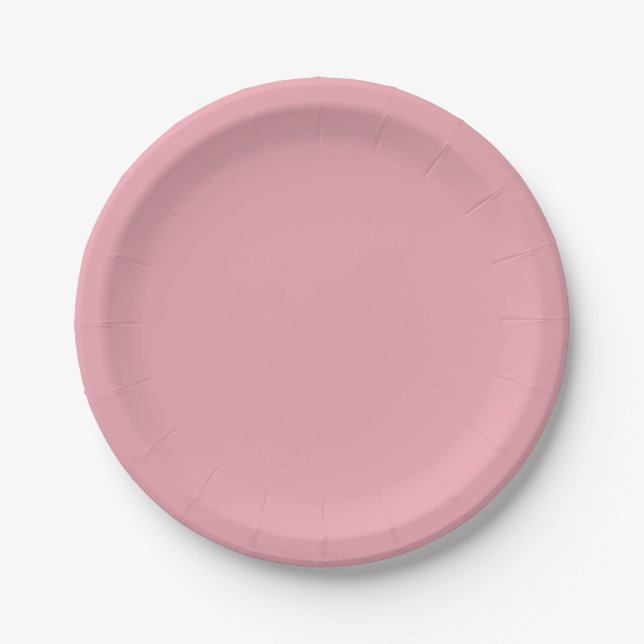 SIMPLE PLAIN CUSTOM NAME WEDDING BIRTHDAY PALEPINK PAPER PLATE (Front)