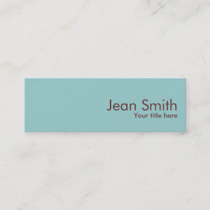 Simple Plain Cyan Green Mini Business Card