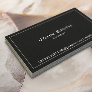 Simple Plain Dark Detective Business Card