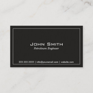 Simple Plain Dark Petroleum Engineer Business Card
