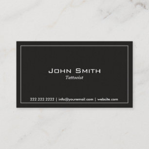 Simple Plain Dark Tattoo Art Business Card