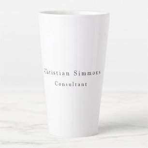 Simple Plain Elegant Black White Minimalist Modern Latte Mug