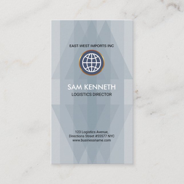 Simple Plain Elegant Double Edged Arrows Logistics Business Card (Front)