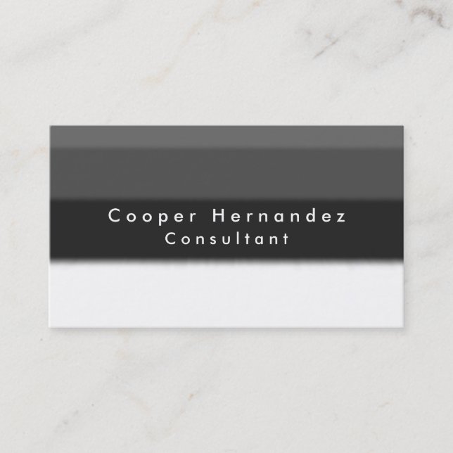 Simple Plain Elegant Grey Minimalist Professional Business Card (Front)