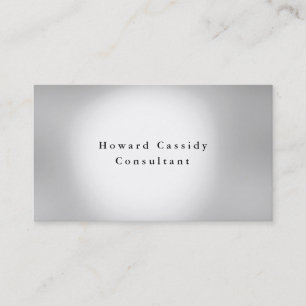 Simple Plain Elegant Grey White Minimalist Modern Business Card
