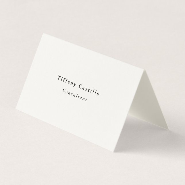 Simple Plain Elegant Minimalist Modern Cream Business Card (Front)