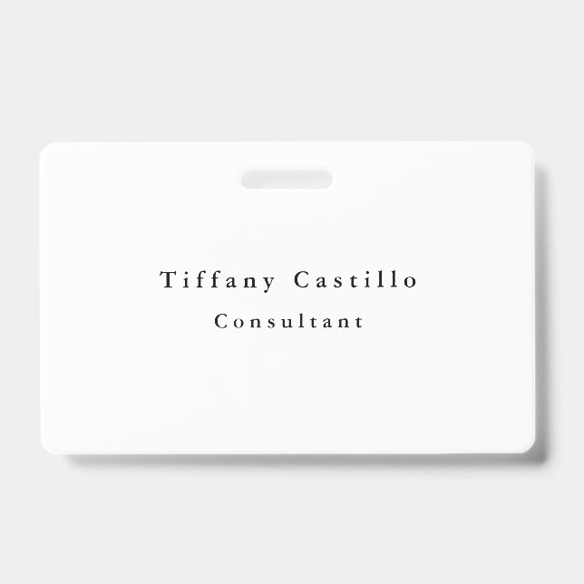 Simple Plain Elegant Modern ID Badge (Front)