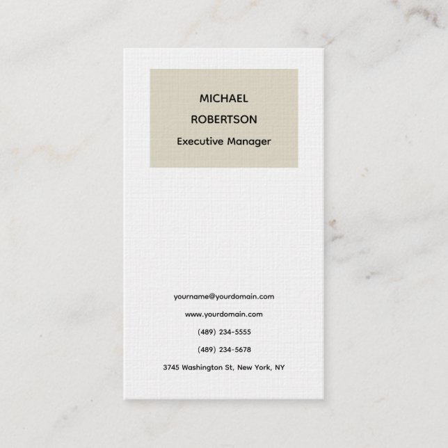 Simple Plain Elegant Modern Minimalist Business Card (Front)