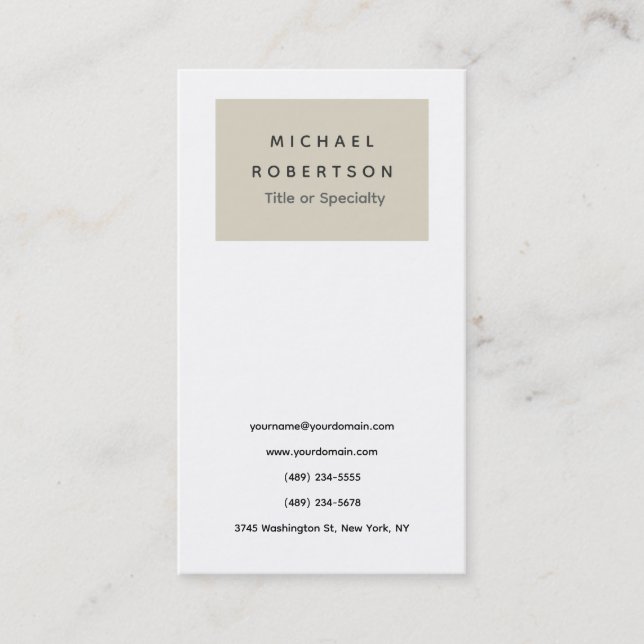 Simple Plain Elegant Modern Minimalist Business Card (Front)
