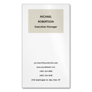 Simple Plain Elegant Modern Minimalist Magnetic Business Card