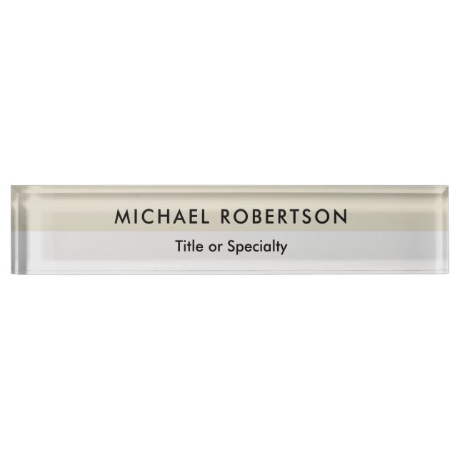 Simple Plain Elegant Modern Minimalist Nameplate (Front)