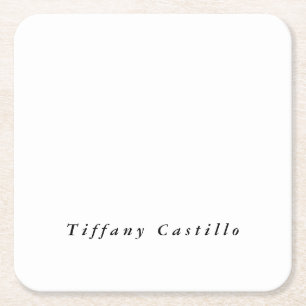 Simple Plain Elegant Modern Square Paper Coaster