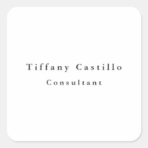Simple Plain Elegant Modern Square Sticker