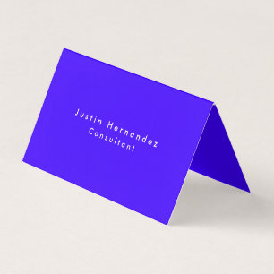 Simple Plain Elegant Ultramarine Blue Minimalist Business Card
