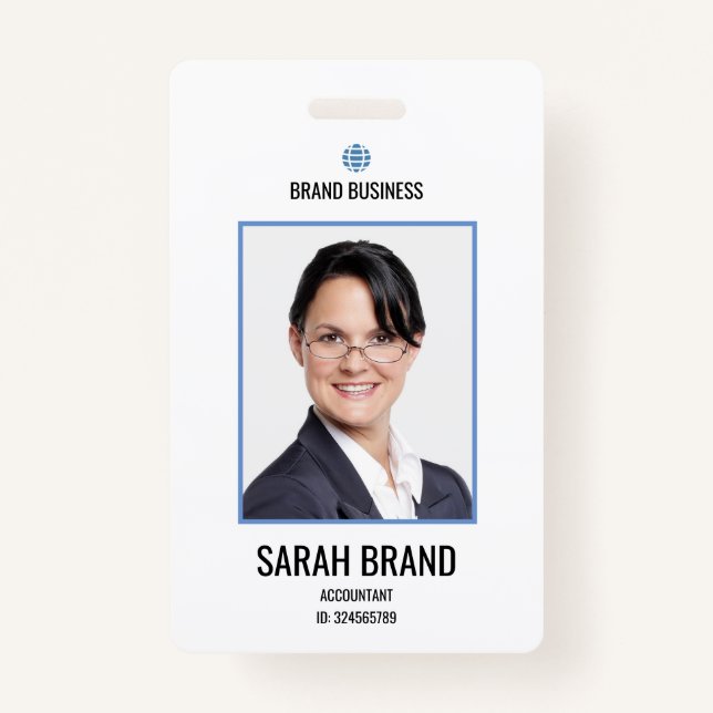 Simple Plain Employee Staff ID ID Badge (Front)