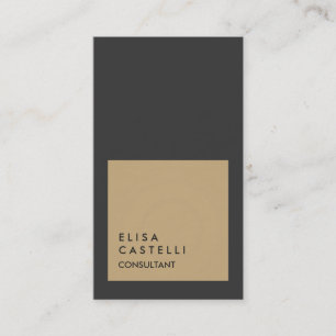 Simple Plain Grey Beige Trendy Consultant Business Card