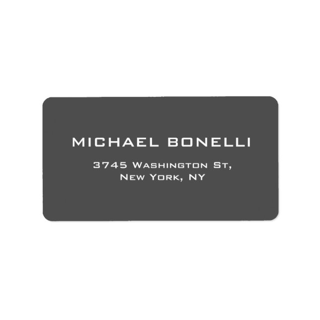 Simple Plain Grey Elegant Minimalist Simple Label (Front)