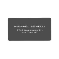 Simple Plain Grey Elegant Return Address Label