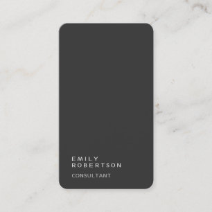 Simple Plain Grey Trendy Modern Minimalist Business Card
