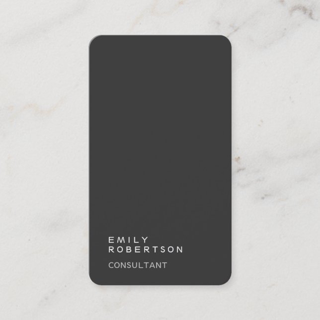 Simple Plain Grey Trendy Modern Minimalist Business Card (Front)