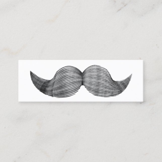 Simple Plain Hipster Moustache mini Profile Card (Front)