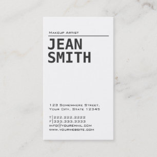 Simple Plain Make-up Artist Business Card
