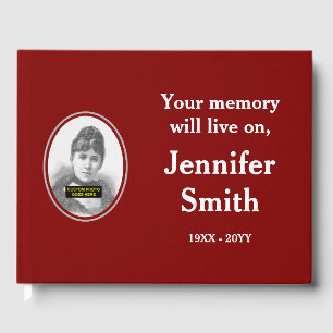 Simple & Plain Memories Guestbook; Custom Photo Guest Book