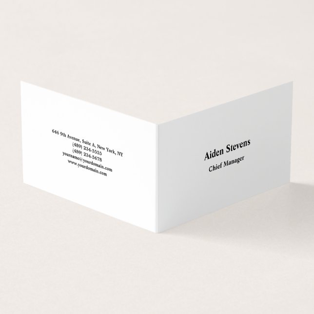 Simple Plain Minimalist Classical  Business Card (Outside)