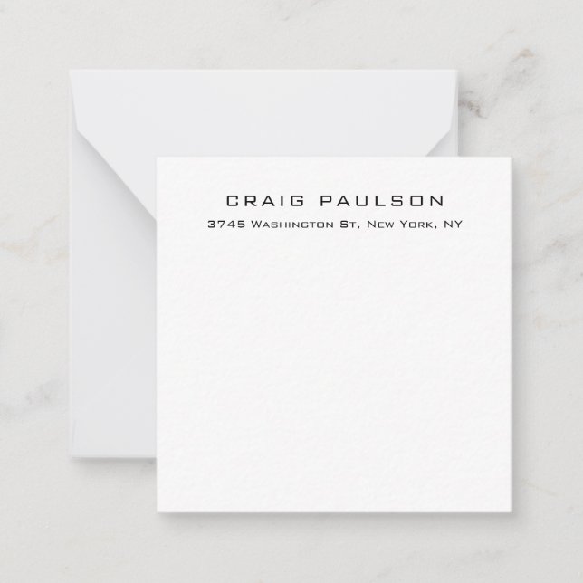 Simple Plain Minimalist Elegant Classical Design Card (Front)