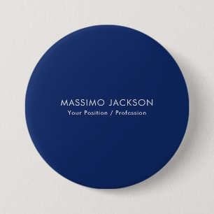 Simple Plain Minimalist Elegant Modern Blue 7.5 Cm Round Badge