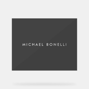 Simple Plain Minimalist Elegant Modern Grey Acrylic Sign