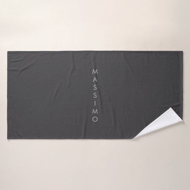 Simple Plain Minimalist Elegant Modern Grey Bath Towel (Bath Towel)