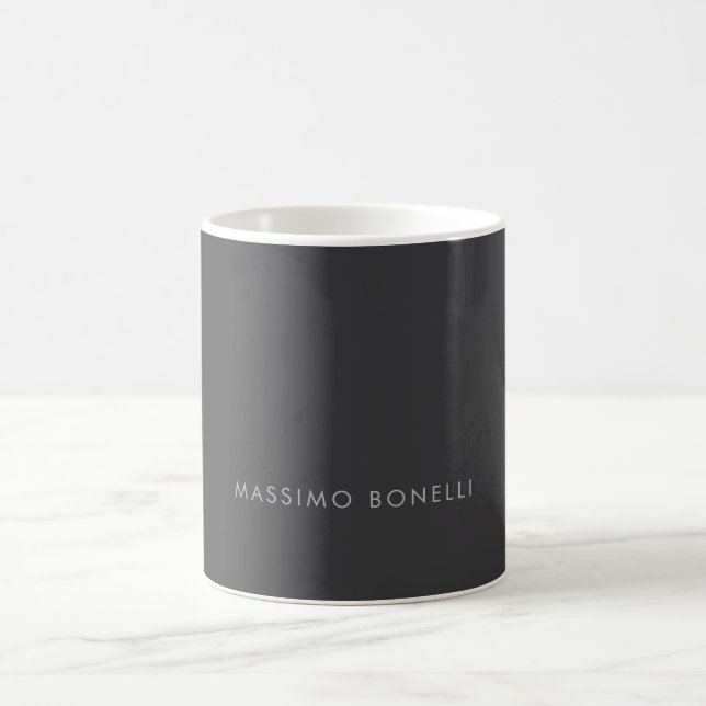 Simple Plain Minimalist Elegant Modern Grey Coffee Mug (Center)