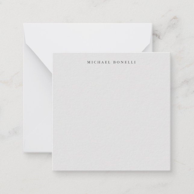 Simple Plain Minimalist Elegant Modern Light Grey Card (Front)