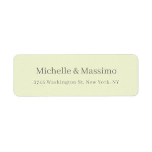 Simple Plain Minimalist Elegant Modern Pastel Return Address Label