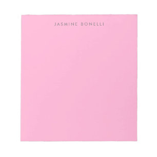 Simple Plain Minimalist Elegant Modern Pink Notepad