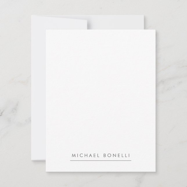 Simple Plain Minimalist Elegant Modern White Card (Front)