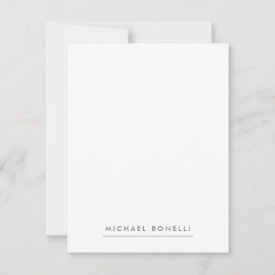 Simple Plain Minimalist Elegant Modern White Card