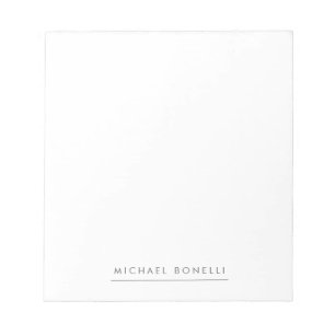 Simple Plain Minimalist Elegant Modern White Notepad