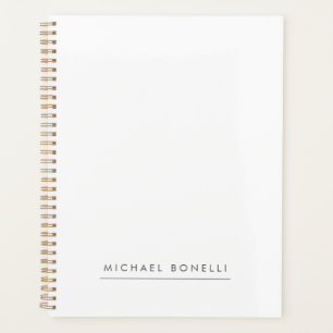 Simple Plain Minimalist Elegant Modern White Planner