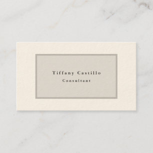 Simple Plain Minimalist Modern Signature Cream Business Card