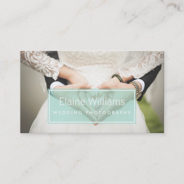 simple plain mint modern photography Business Card (Front)