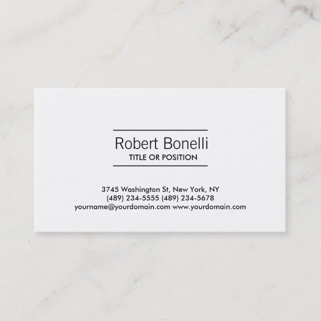 Simple Plain Modern Business Card (Front)