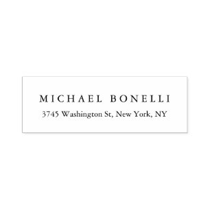 Simple Plain Modern Elegant Return Address Label Self-inking Stamp