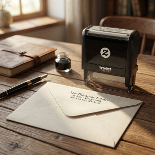 Simple plain modern elegant return address Self-inking Stamp