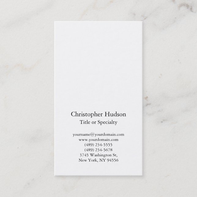 Simple Plain Modern Professional Business Card (Front)