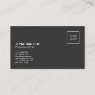 Simple Plain Modern Professional Elegant Black Business Card
