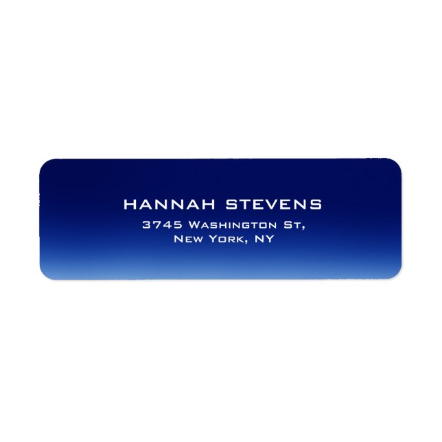Simple Plain Night Blue Elegant Modern Return Address Label (Front)