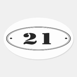 Simple Plain Oval Number Stickers
